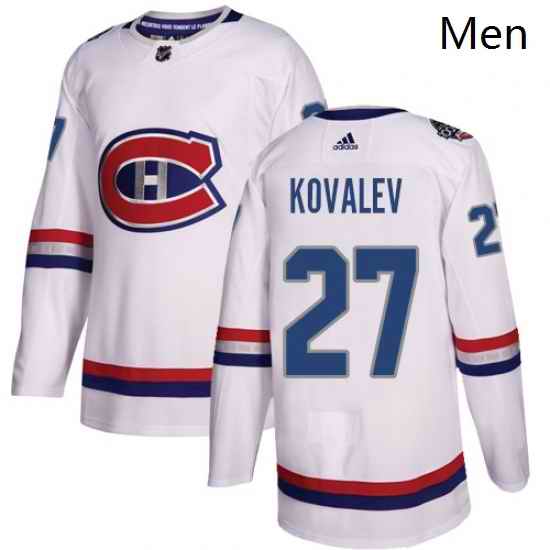 Mens Adidas Montreal Canadiens 27 Alexei Kovalev Authentic White 2017 100 Classic NHL Jersey